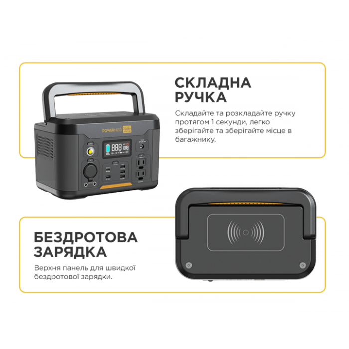 Зарядна станція Powerness Hiker U500 (515 Вт/г, 500 Вт)