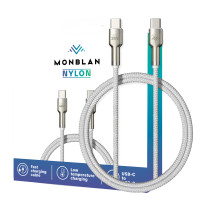 Кабель USB-C to USB-C - Monblan, Nylon 1m 60W, Starlight