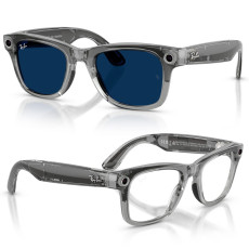 Смарт-окуляри Ray-Ban Meta Wayfarer Gen 2 Shiny Transparent Grey Frame Clear to Sapphire Lenses s53