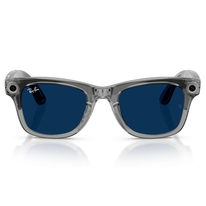Смарт-окуляри Ray-Ban Meta Wayfarer Gen 2 Shiny Transparent Grey Frame Clear to Sapphire Lenses s53