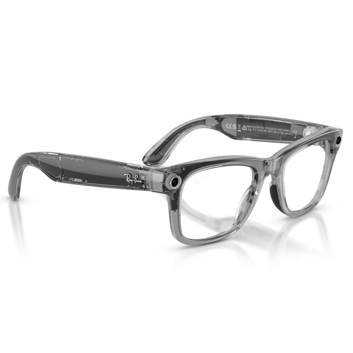 Смарт-окуляри Ray-Ban Meta Wayfarer Gen 2 Shiny Transparent Grey Frame Clear to Sapphire Lenses s53