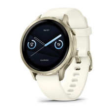 Смарт-годинник Garmin Venu 4 41mm Lunar Gold with Bone Silicone Band