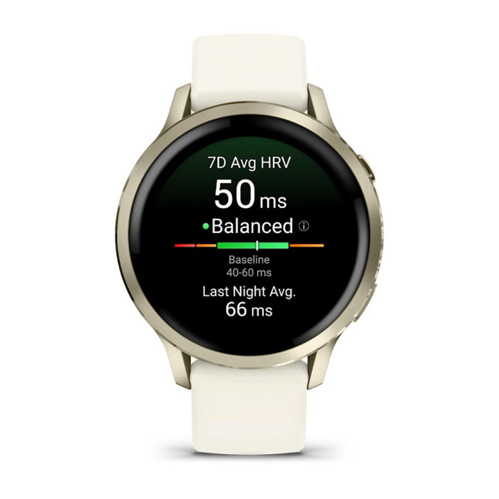 Смарт-годинник Garmin Venu 4 41mm Lunar Gold with Bone Silicone Band