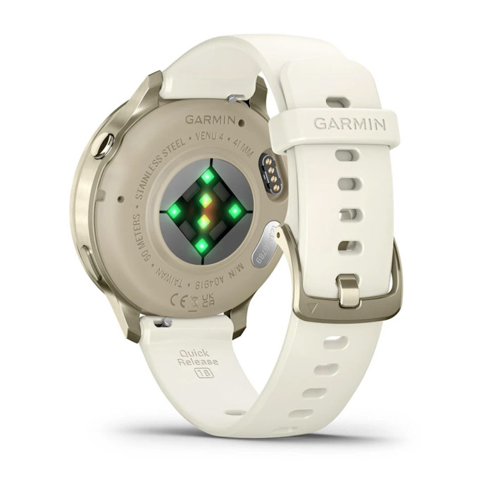 Смарт-годинник Garmin Venu 4 41mm Lunar Gold with Bone Silicone Band
