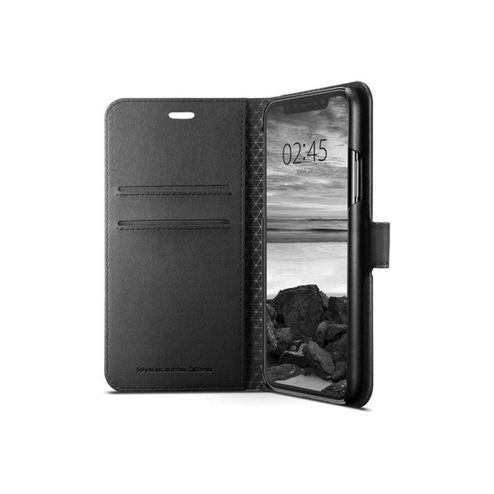 Чохол-книжка для iPhone X/Xs - Spigen Wallet S, Black