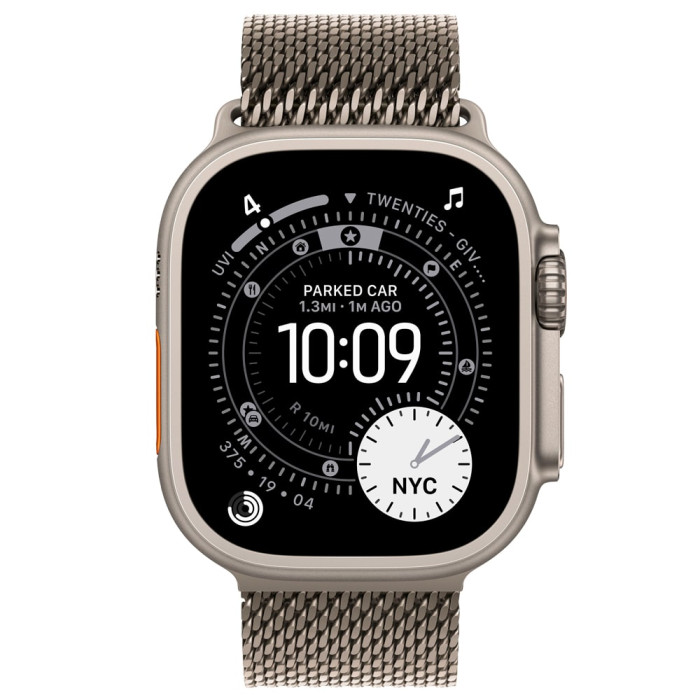 Apple Watch Ultra 3 Natural Titanium, Natural Titanium Milanese Loop, (Medium), LTE