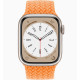 Apple Watch S8 41mm Starlight, Bright Orange Braided Solo Loop (Size 8)
