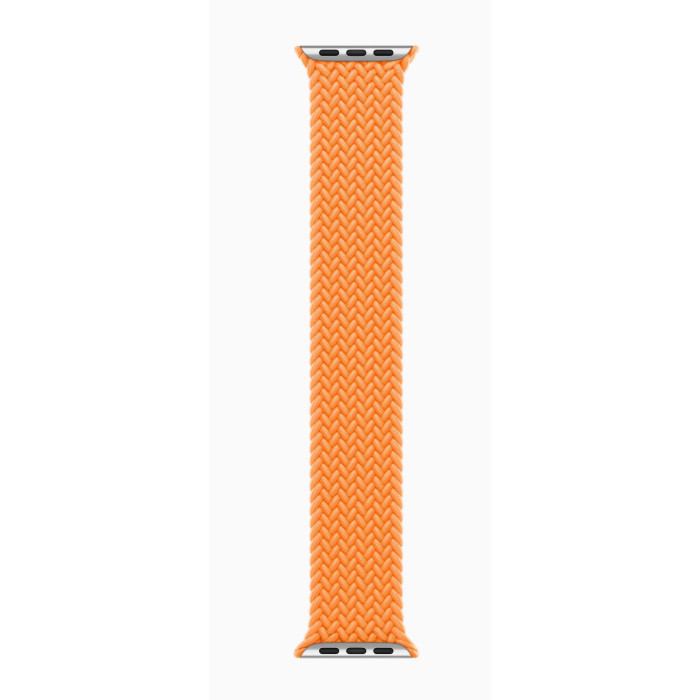 Apple Watch S8 41mm Starlight, Bright Orange Braided Solo Loop (Size 8)