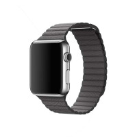 Ремінець для Apple Watch - 42/44/45/46/49mm, Leather Loop, Gray (HC)