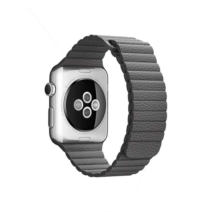Ремінець для Apple Watch - 42/44/45/46/49mm, Leather Loop, Gray (HC)
