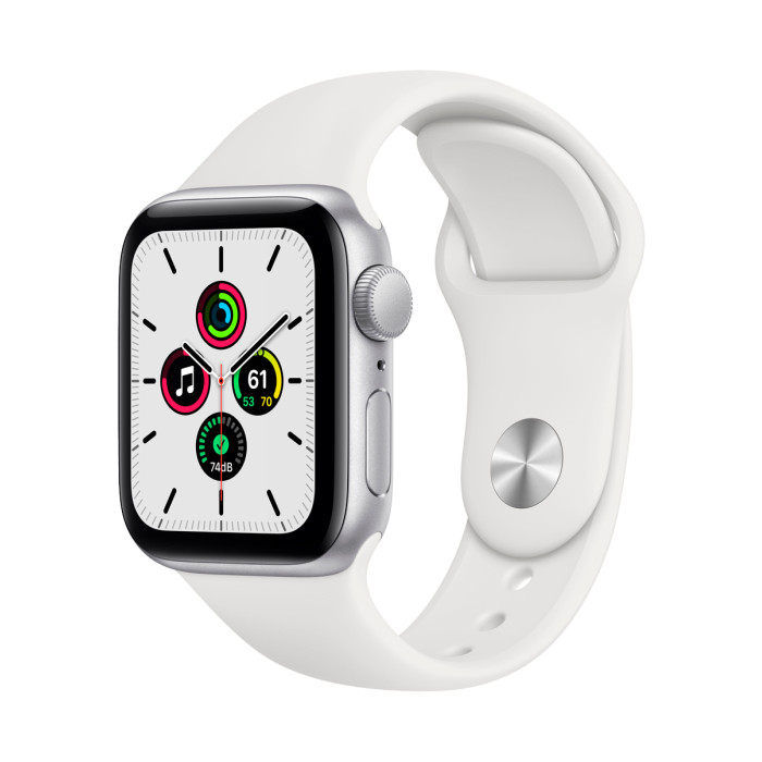 Apple Watch SE (1Gen) 40mm Silver, White Sport Band Вживаний (б/в)