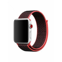 Ремінець для Apple Watch - 42/44/45/46/49mm, Nylon Sport Loop Band, Red/Black (HC)