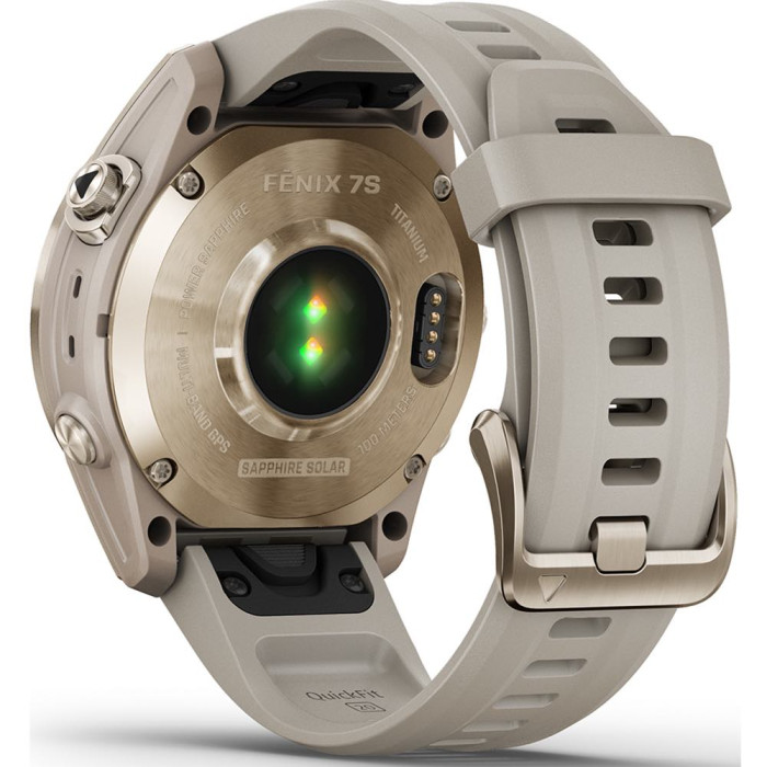 Смарт-годинник Garmin Fenix 7S Sapphire Solar Cream Gold Titanium with Light Sand Band