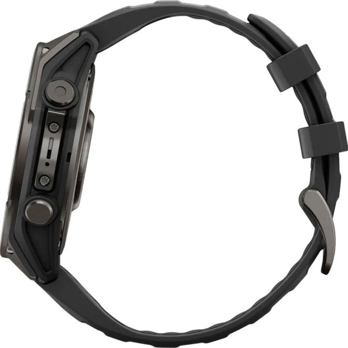 Смарт-годинник Garmin Fenix 9 47mm AMOLED Carbon Gray DLC Titanium with Black Silicone Band