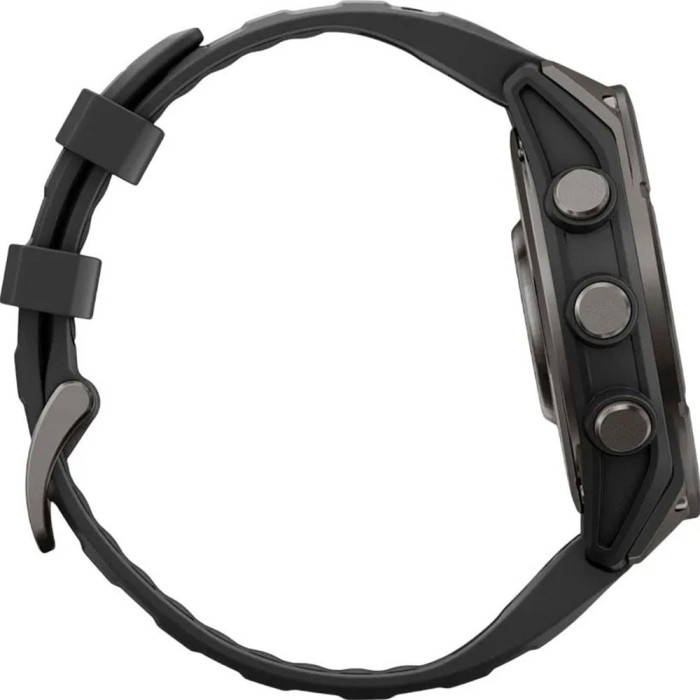 Смарт-годинник Garmin Fenix 9 47mm AMOLED Carbon Gray DLC Titanium with Black Silicone Band