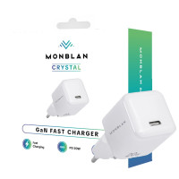 Зарядний пристрій - Monblan GaN USB-C G2 Crystal Series 20W, White