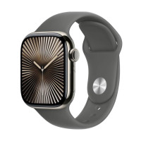 Apple Watch S10 46mm Natural Titanium, Stone Grey Sport Band (M/L), LTE