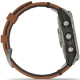 Смарт-годинник Garmin Fenix 7 Sapphire Solar Titanium with Chestnut Leather Band
