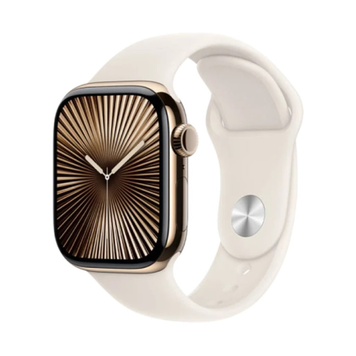 Apple Watch S10 42mm Gold Titanium, Starlight Sport Band (S/M) LTE