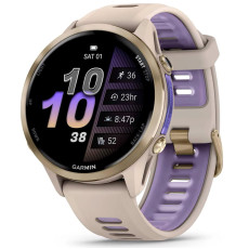 Смарт-годинник Garmin Forerunner 970 Soft Gold Titanium w. French Gray C. and French Gray/T. Indigo