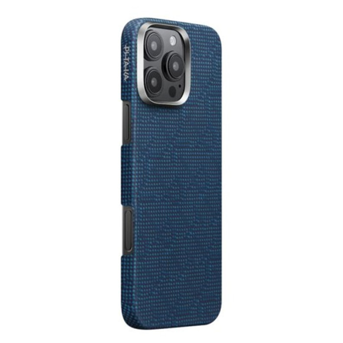 Чохол для iPhone 16 Pro Max - Pitaka Monogram Tactile Woven MagSafe, Dark Blue