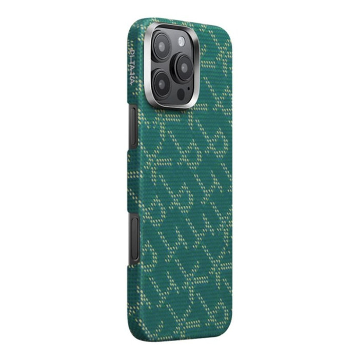Чохол для iPhone 16 Pro Max - Pitaka Monogram Tactile Woven MagSafe, Dark Green