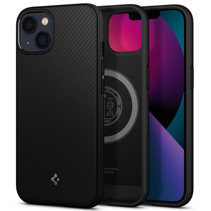 Чохол для iPhone 14 - Spigen Armor Rugged MagSafe, Matte Black