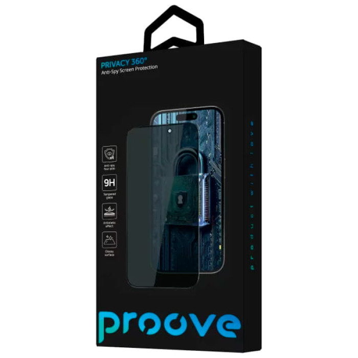 Захисне скло для iPhone 18 Pro - Proove, Anti-Peep 360