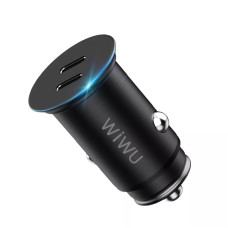 АЗП Wiwu Dual Type-C Quick Charge Car Charger 40W Black (PC400)