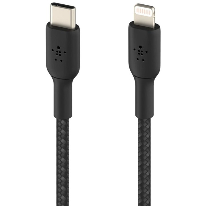 Кабель USB-C to Lightning - Belkin, Braided 2m, Black