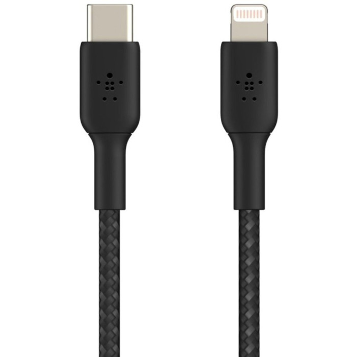 Кабель USB-C to Lightning - Belkin, Braided 2m, Black
