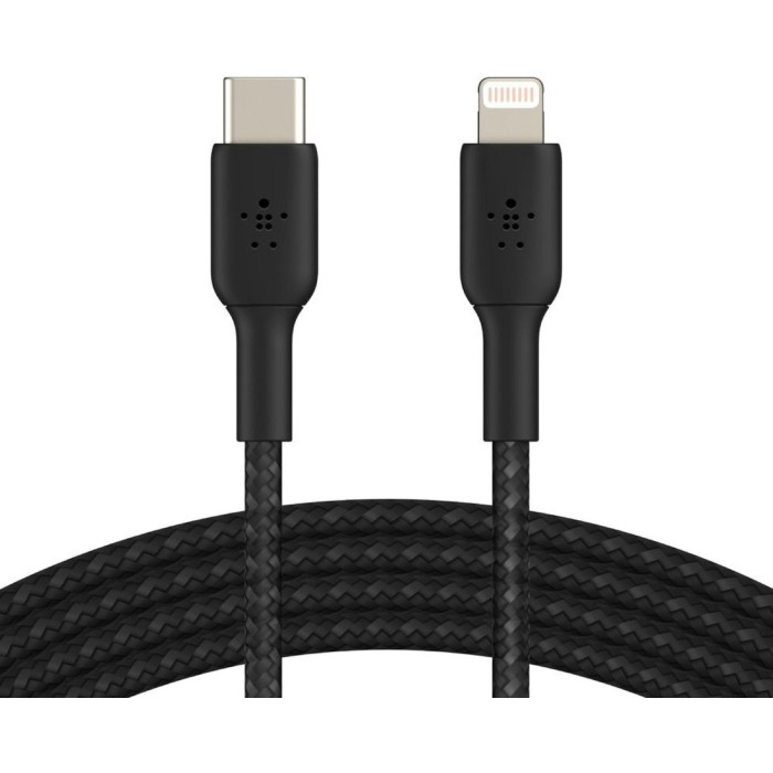 Кабель USB-C to Lightning - Belkin, Braided 2m, Black