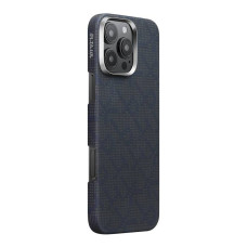Чохол для iPhone 16 Pro Max - Pitaka Monogram Tactile Woven MagSafe, Black / Blue