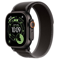 Apple Watch Ultra 3 Black Titanium, Black/Charcoal Blue Trail Loo, (M/L)