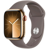 Apple Watch S9 41mm Gold Stainless Steel, Clay Sport Band (S/M), LTE