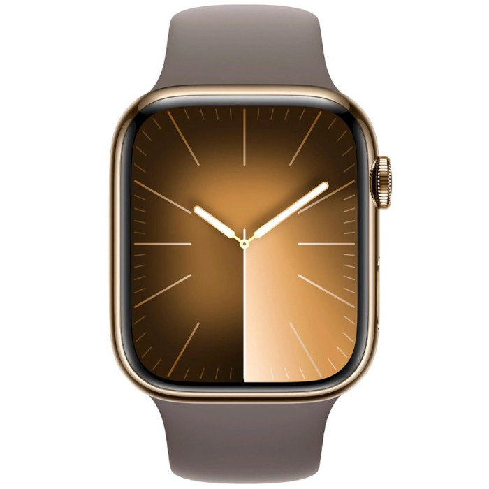 Apple Watch S9 41mm Gold Stainless Steel, Clay Sport Band (S/M), LTE