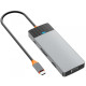 Хаб 9in1 - WIWU Linker, USB-C+2xUSB2.0+2USB3.1+SD/MircoSD+RJ45+PD100W, Gray