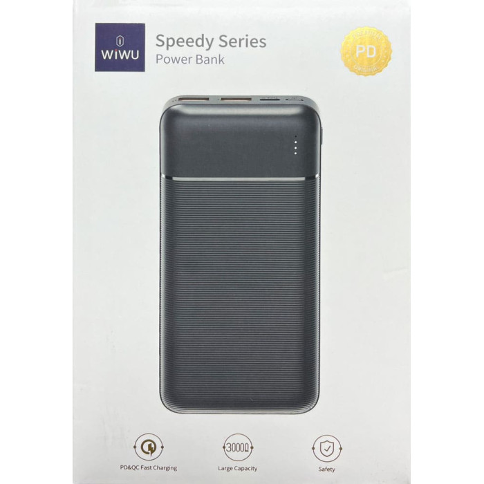 Додатковий аккумулятор Wiwu 30000mAh Speedy Series Power Bank Black