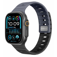 Ремінець для Apple Watch - 42/44/45/46/49mm, AmazingThing SilqLock, Iron Grey / Black