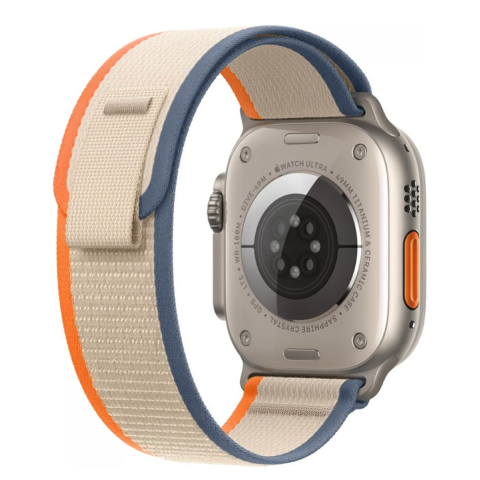 Ремінець для Apple Watch - 42/44/45/46/49mm, Apple Trail Loop Band, Orange / Beige (S/M)