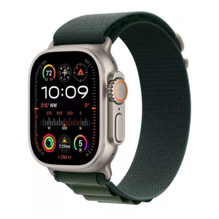 Apple Watch Ultra 2 2024 Natural Titanium, Dark Green Alpine Loop (M), LTE