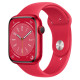 Apple Watch S8 45mm Red, Red Sport Band