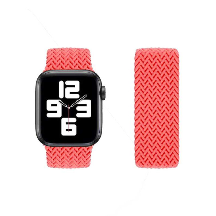 Ремінець для Apple Watch - 42/44/45/46/49mm, Braided Solo Loop, Pink Punch (S/130mm)