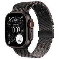 Apple Watch Ultra 3 Black Titanium, Black Titanium Milanese Loop, (Large), LTE