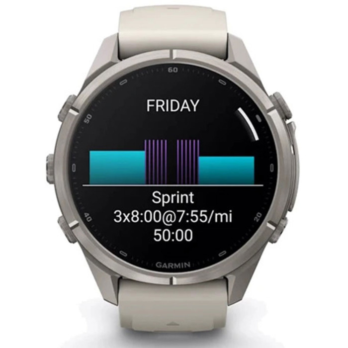 Смарт-годинник Garmin Fenix 9 Pro 43mm AMOLED Titanium with Fog Gray/Dark Sandstone Silicone Band
