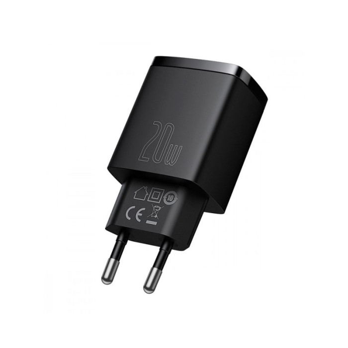 Зарядний пристрій - Baseus, Compact Quick Charger, 20W Black