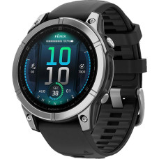 Смарт-годинник Garmin Fenix E 47mm AMOLED Stainless Steel with Black Silicone Band