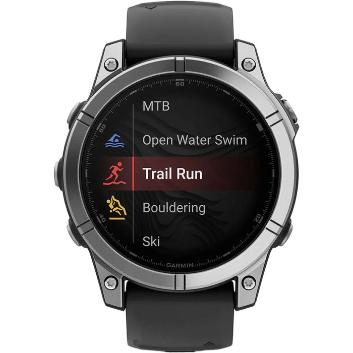 Смарт-годинник Garmin Fenix E 47mm AMOLED Stainless Steel with Black Silicone Band