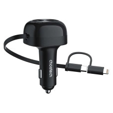 АЗП Choetech PD 75W USB-C/USB-A  Car Charger з розтяжним кабелем
