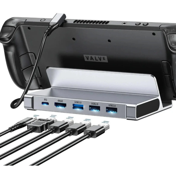 Док-станція Choetech 7in1 - USB-C to USB3.1+2xUSB2.0+HDMI+PD, Gray